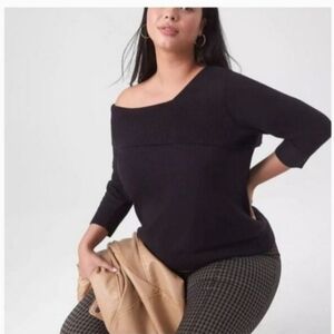 Black Off-Shoulder Women’s Sweater Sz 18